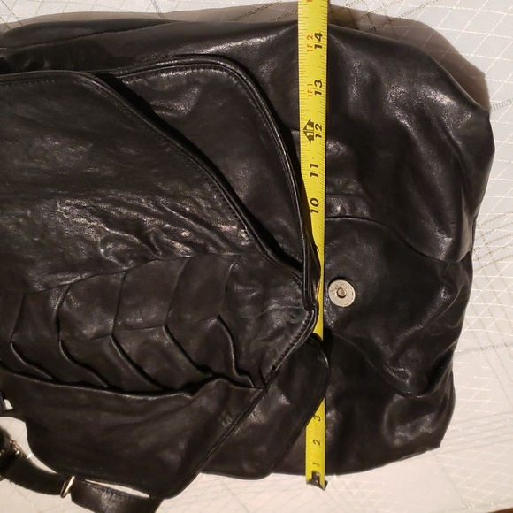 Charles David Designer Vintage Black Leather Hobo Shoulder Bag Handbag XL Used - Picture 14 of 17